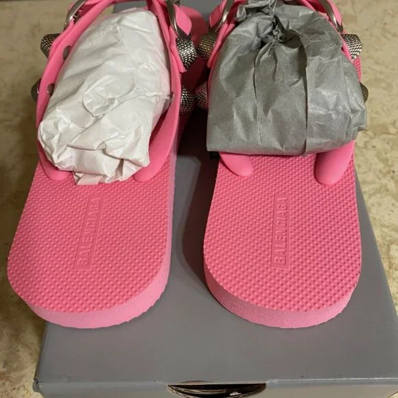 Balenciaga Cagole Studded Flip Flop Sandals (Orig. $495) w/tax (Size 6B/36EU)